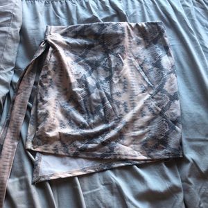 Snakeskin mini skirt